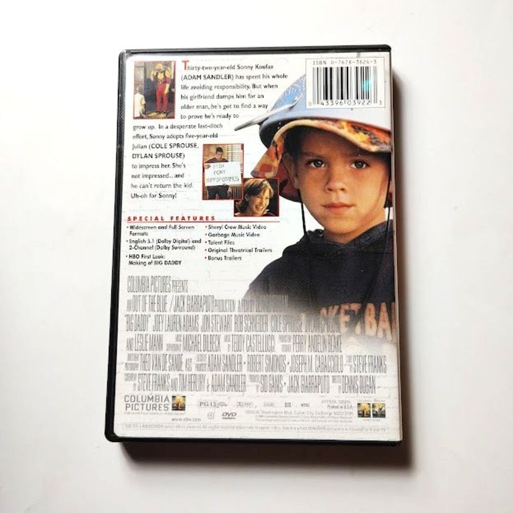 Big Daddy DVD Movie PG 13 1999 Comedy Drama Adam Sandler Cole and Dylan Sprouse - Picture 3 of 3